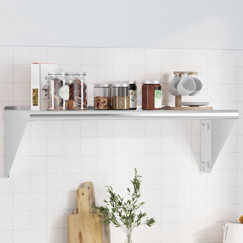 Casa si Gradina - Mobilier - Biblioteci si rafturi - Rafturi - Raft de perete, 100x30x31 cm, argintiu, otel inoxidabil - Infinity.ro