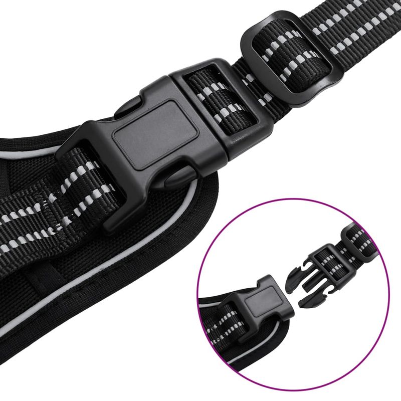 Petshop - Accesorii petshop - Jucarii animale - Ansambluri de joaca - Ham pentru caini cu plumb si guler, reglabil, negru, M - Infinity.ro