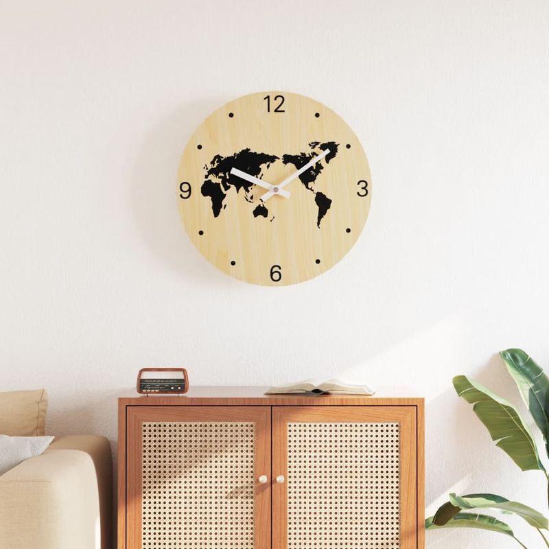 Casa si Gradina - Decoratiuni - Ceasuri - Ceas de perete galben si negru, Ø30 cm, lemn prelucrat - Infinity.ro