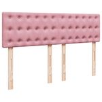 Casa si Gradina - Mobilier - Paturi si accesorii - Paturi - Pat box spring cu saltea, roz, 160x200 cm, catifea - Infinity.ro
