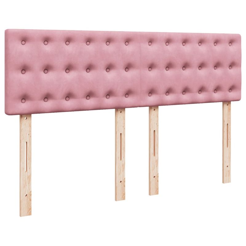 Casa si Gradina - Mobilier - Paturi si accesorii - Paturi - Pat box spring cu saltea, roz, 160x200 cm, catifea - Infinity.ro