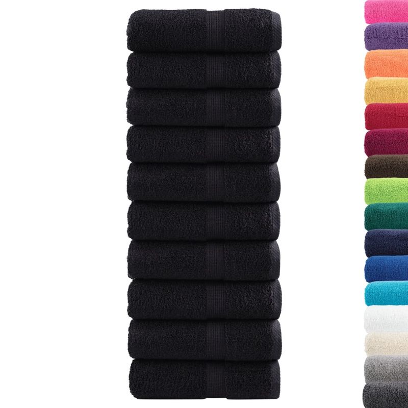 Casa si Gradina - Textile si covoare - Textile baie - Prosoape - Prosoape premium 10 buc., negru 30x30 cm, 600 gsm 100% bumbac - Infinity.ro