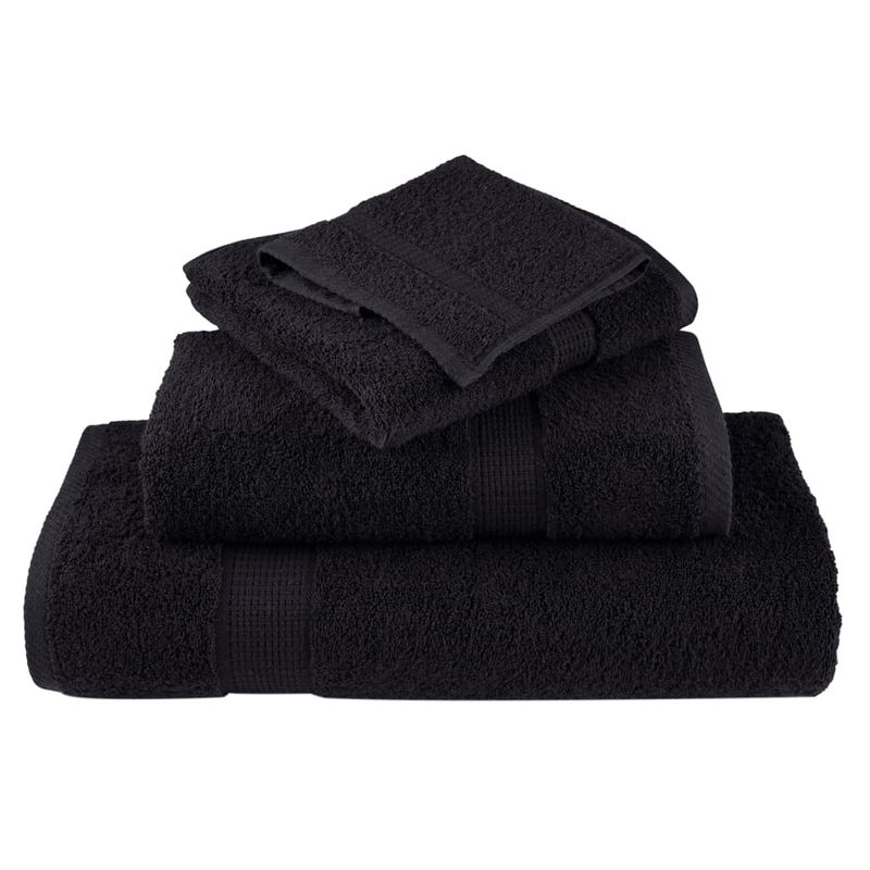 Casa si Gradina - Textile si covoare - Textile baie - Prosoape - Prosoape premium 10 buc., negru 30x30 cm, 600 gsm 100% bumbac - Infinity.ro