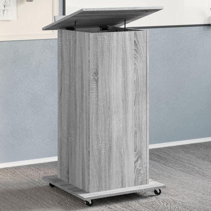 Casa si Gradina - Mobilier - Mese si birouri - Birouri - Pupitru cu roti si sertar sonoma gri 55x55x107cm lemn prelucrat - Infinity.ro