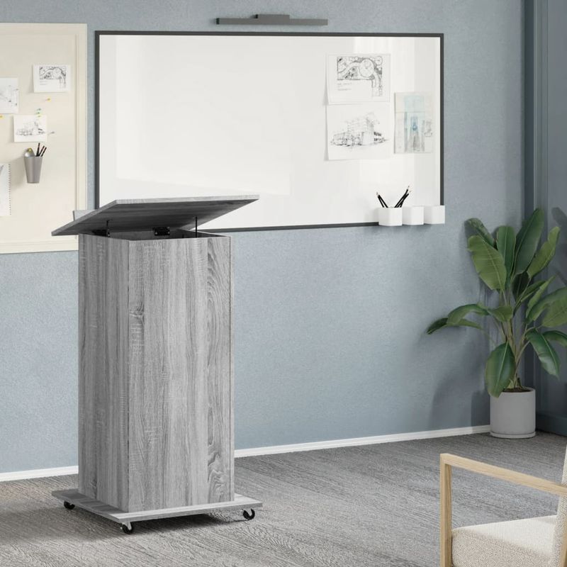 Casa si Gradina - Mobilier - Mese si birouri - Birouri - Pupitru cu roti si sertar sonoma gri 55x55x107cm lemn prelucrat - Infinity.ro