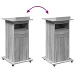 Casa si Gradina - Mobilier - Mese si birouri - Birouri - Pupitru cu roti si sertar sonoma gri 55x55x107cm lemn prelucrat - Infinity.ro