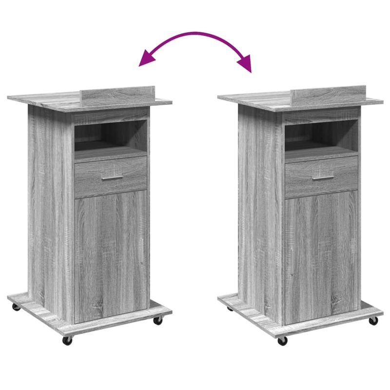Casa si Gradina - Mobilier - Mese si birouri - Birouri - Pupitru cu roti si sertar sonoma gri 55x55x107cm lemn prelucrat - Infinity.ro