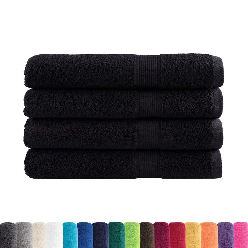 Casa si Gradina - Textile si covoare - Textile baie - Prosoape - Prosoape de sauna premium 4 buc. 80x200 cm 600 gsm 100% bumbac, negru - Infinity.ro