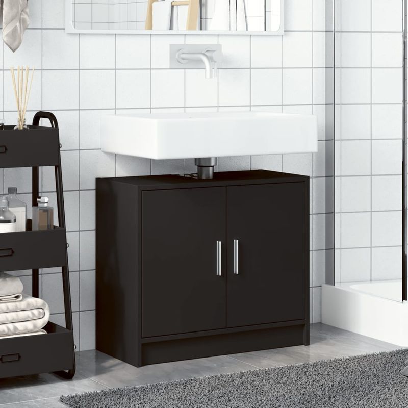 Casa si Gradina - Mobilier - Mobilier baie - Comode baie - Dulap de chiuveta, negru, 63x29x55 cm, lemn prelucrat - Infinity.ro
