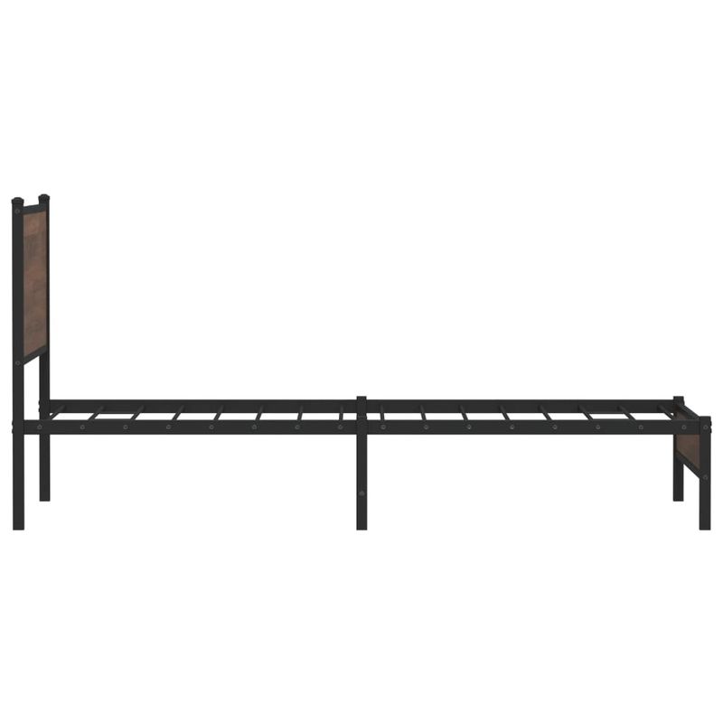 Casa si Gradina - Mobilier - Paturi si accesorii - Paturi - Cadru pat metalic cu tablie, stejar maro, 100x200 cm, model cu tăblie de cap și tăblie de picioare joasă - Infinity.ro