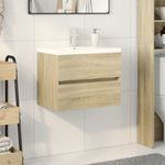 Casa si Gradina - Mobilier - Seturi de mobilier - Seturi baie - Set mobilier de baie, 2 piese, ceramica si lemn prelucrat - Infinity.ro