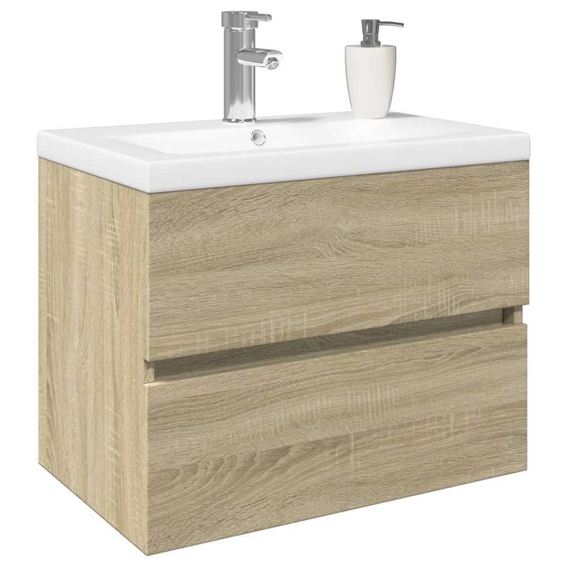 Casa si Gradina - Mobilier - Seturi de mobilier - Seturi baie - Set mobilier de baie, 2 piese, ceramica si lemn prelucrat - Infinity.ro