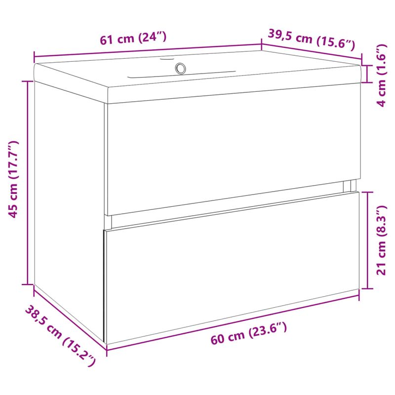 Casa si Gradina - Mobilier - Seturi de mobilier - Seturi baie - Set mobilier de baie, 2 piese, ceramica si lemn prelucrat - Infinity.ro