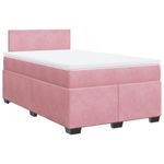 Casa si Gradina - Mobilier - Paturi si accesorii - Paturi - Pat box spring cu saltea, roz, 120x200 cm, catifea - Infinity.ro