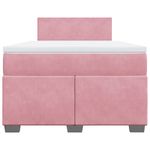 Casa si Gradina - Mobilier - Paturi si accesorii - Paturi - Pat box spring cu saltea, roz, 120x200 cm, catifea - Infinity.ro
