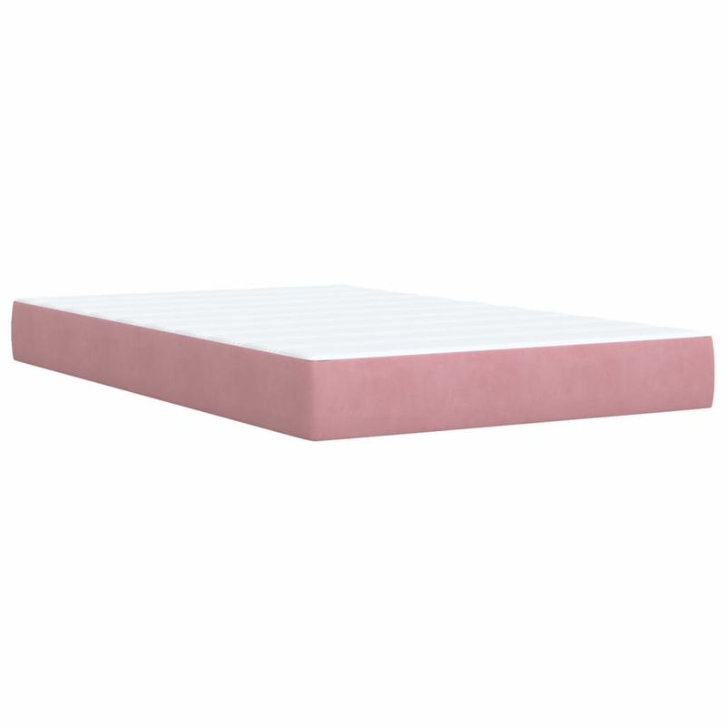 Casa si Gradina - Mobilier - Paturi si accesorii - Paturi - Pat box spring cu saltea, roz, 120x200 cm, catifea - Infinity.ro