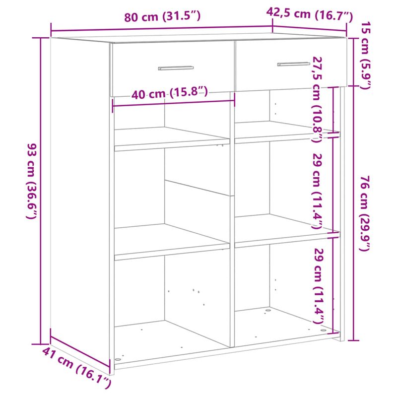 Casa si Gradina - Mobilier - Comode si corpuri - Comode - Dulap, stejar sonoma, 80x42,5x93 cm, lemn prelucrat - Infinity.ro