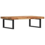 Casa si Gradina - Mobilier - Biblioteci si rafturi - Rafturi - Raft pentru lavoar montat pe perete, otel și lemn masiv acacia, maro închis și negru, mărime 80x50x4 cm, model dreptunghiular - Infinity.ro