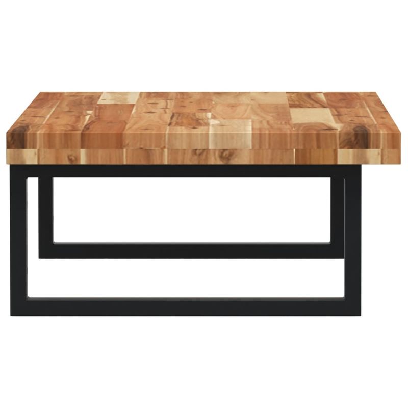 Casa si Gradina - Mobilier - Biblioteci si rafturi - Rafturi - Raft pentru lavoar montat pe perete, otel și lemn masiv acacia, maro închis și negru, mărime 80x50x4 cm, model dreptunghiular - Infinity.ro