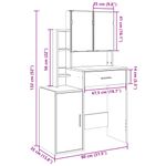 Casa si Gradina - Mobilier - Comode si corpuri - Masute de toaleta - Masa de toaleta cu dulap, gri beton, 80x35x132 cm - Infinity.ro