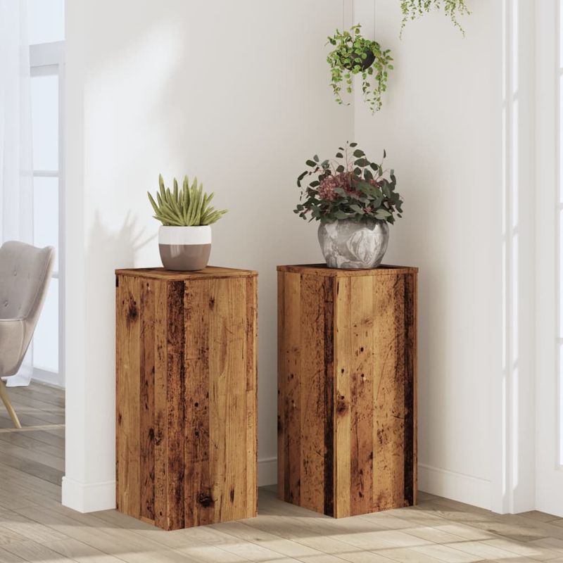Casa si Gradina - Gradinarit si plante - Plante si ghivece - Ghivece si suporturi - Suporturi de plante 2 buc. lemn vechi 30x30x70cm lemn prelucrat - Infinity.ro