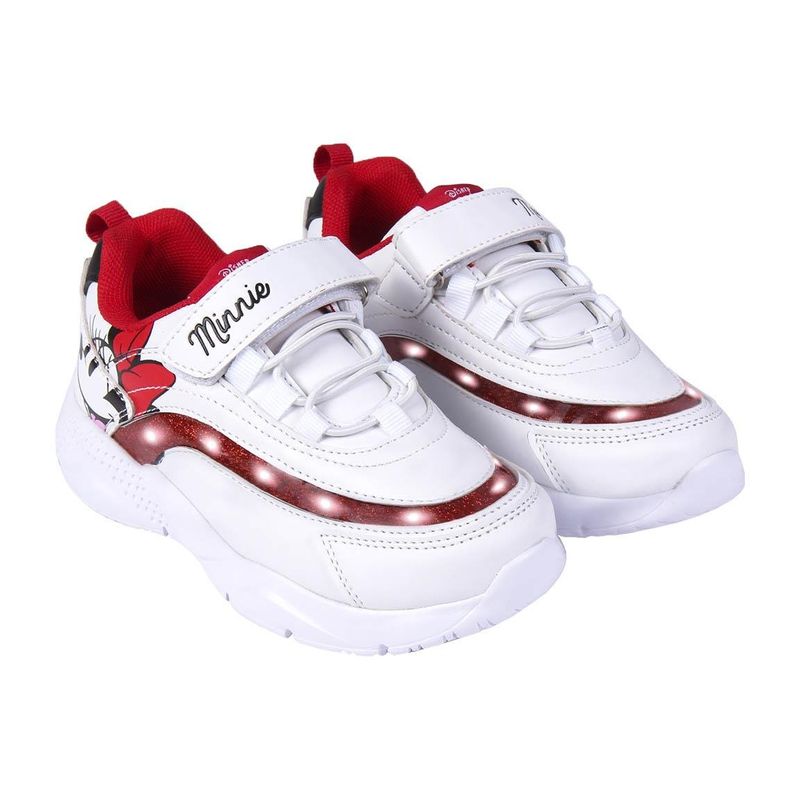 Fashion, accesorii si bijuterii - Copii - Incaltaminte copii - Sneakers si tenisi copii - Pantofi sport cu luminite Minnie Mouse,Alb model 2300004997, Marime 30 EU - Infinity.ro