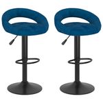Casa si Gradina - Mobilier - Scaune si fotolii - Scaune - Scaune de bar, 2 buc., albastru, catifea - Infinity.ro