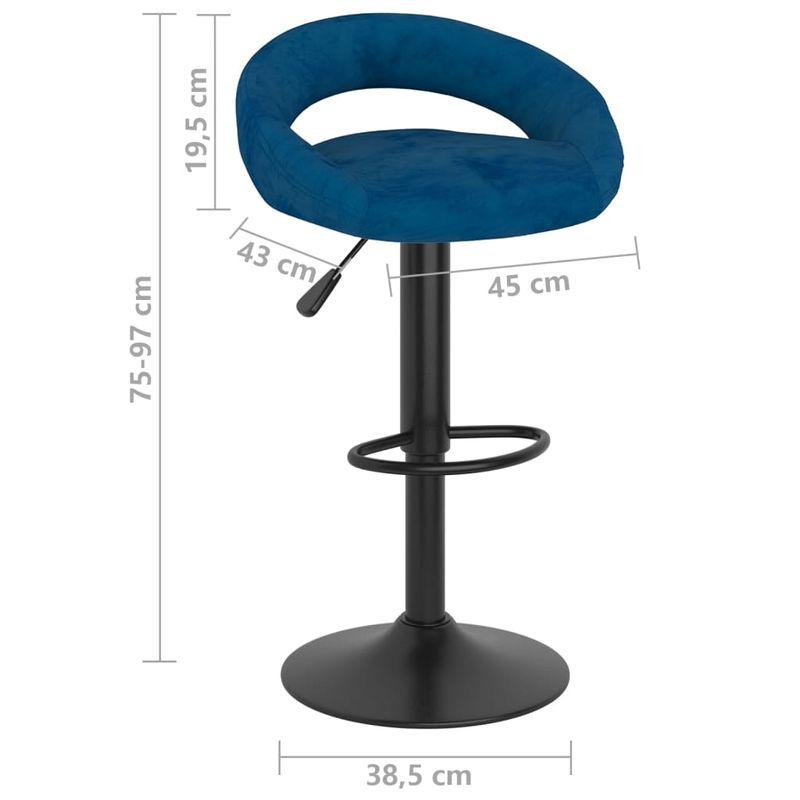 Casa si Gradina - Mobilier - Scaune si fotolii - Scaune - Scaune de bar, 2 buc., albastru, catifea - Infinity.ro
