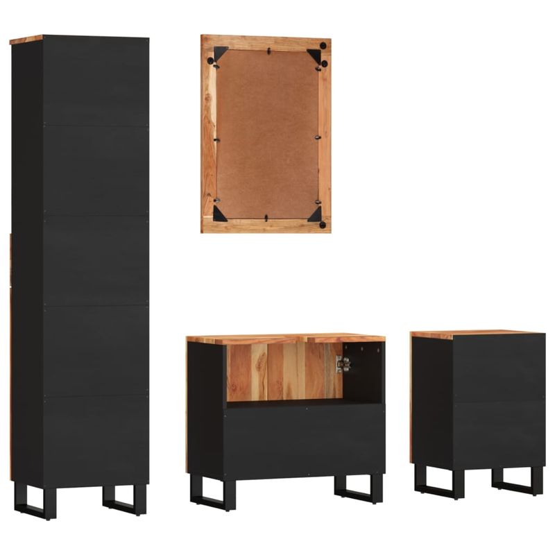 Casa si Gradina - Mobilier - Seturi de mobilier - Seturi baie - Set mobilier de baie, 4 piese, lemn masiv de acacia - Infinity.ro