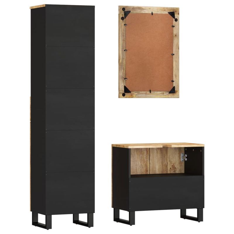 Casa si Gradina - Mobilier - Seturi de mobilier - Seturi baie - Set mobilier de baie, 3 piese, lemn masiv de mango - Infinity.ro