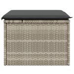 Casa si Gradina - Gradina si terasa - Mobilier exterior - Scaune si sezlonguri gradina - Taburet de gradina cu pernă gri deschis, 55x55x37 cm, poliratan, model cu depozitare și sac - Infinity.ro