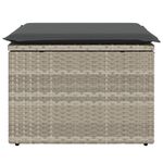Casa si Gradina - Gradina si terasa - Mobilier exterior - Scaune si sezlonguri gradina - Taburet de gradina cu pernă gri deschis, 55x55x37 cm, poliratan, model cu depozitare și sac - Infinity.ro