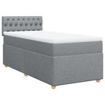 Casa si Gradina - Mobilier - Paturi si accesorii - Paturi - Pat box spring cu saltea, gri deschis, 90x190 cm, textil - Infinity.ro