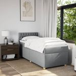 Casa si Gradina - Mobilier - Paturi si accesorii - Paturi - Pat box spring cu saltea, gri deschis, 90x190 cm, textil - Infinity.ro
