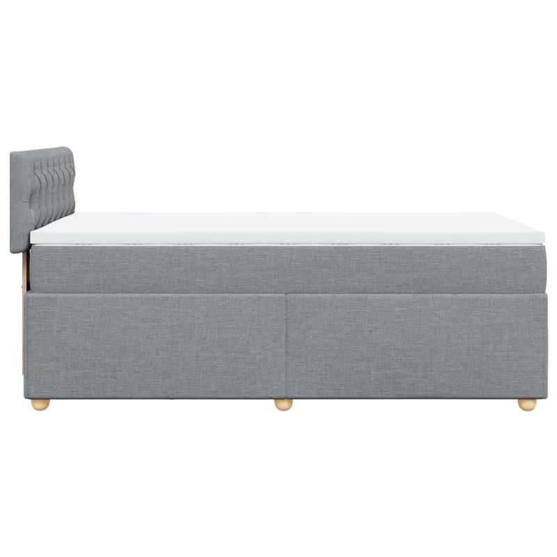 Casa si Gradina - Mobilier - Paturi si accesorii - Paturi - Pat box spring cu saltea, gri deschis, 90x190 cm, textil - Infinity.ro