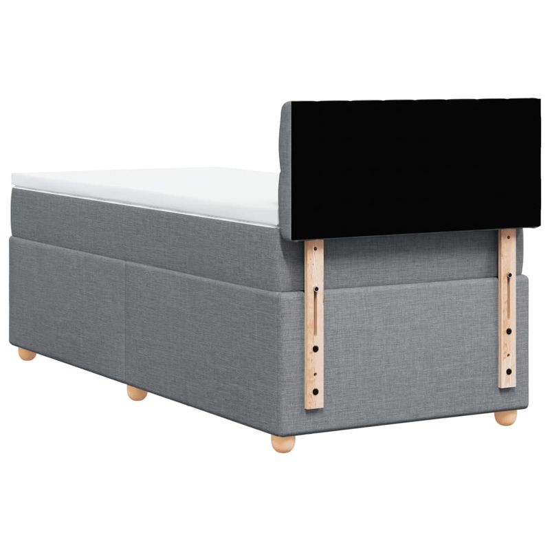 Casa si Gradina - Mobilier - Paturi si accesorii - Paturi - Pat box spring cu saltea, gri deschis, 90x190 cm, textil - Infinity.ro