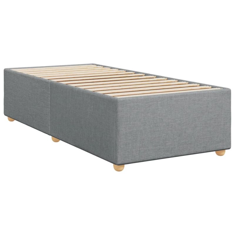 Casa si Gradina - Mobilier - Paturi si accesorii - Paturi - Pat box spring cu saltea, gri deschis, 90x190 cm, textil - Infinity.ro