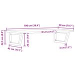 Casa si Gradina - Mobilier - Comode si corpuri - Masute de toaleta - Raft pentru lavoar montat pe perete, otel și lemn masiv stejar, maro deschis și negru, mărime 100x50x2.5 cm, model trapez - Infinity.ro