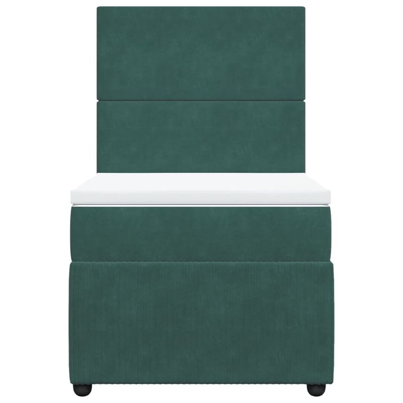 Casa si Gradina - Mobilier - Paturi si accesorii - Paturi - Pat continental cu saltea, verde inchis, 80x200 cm, catifea - Infinity.ro