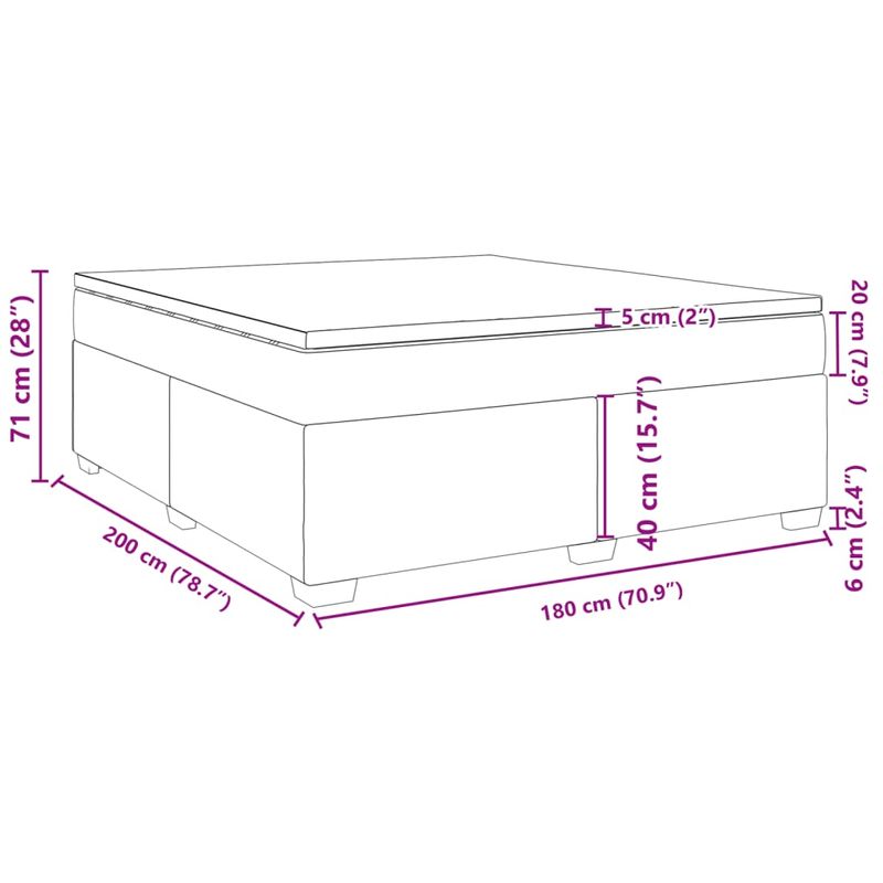 Casa si Gradina - Mobilier - Paturi si accesorii - Paturi - Pat box spring cu saltea, gri inchis, 180x200 cm, catifea - Infinity.ro