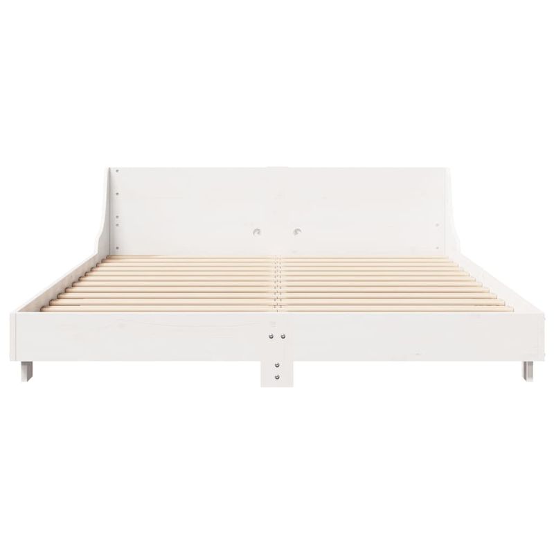 Casa si Gradina - Mobilier - Paturi si accesorii - Paturi - Cadru de pat cu tablie, alb, 150x200 cm lemn masiv pin - Infinity.ro