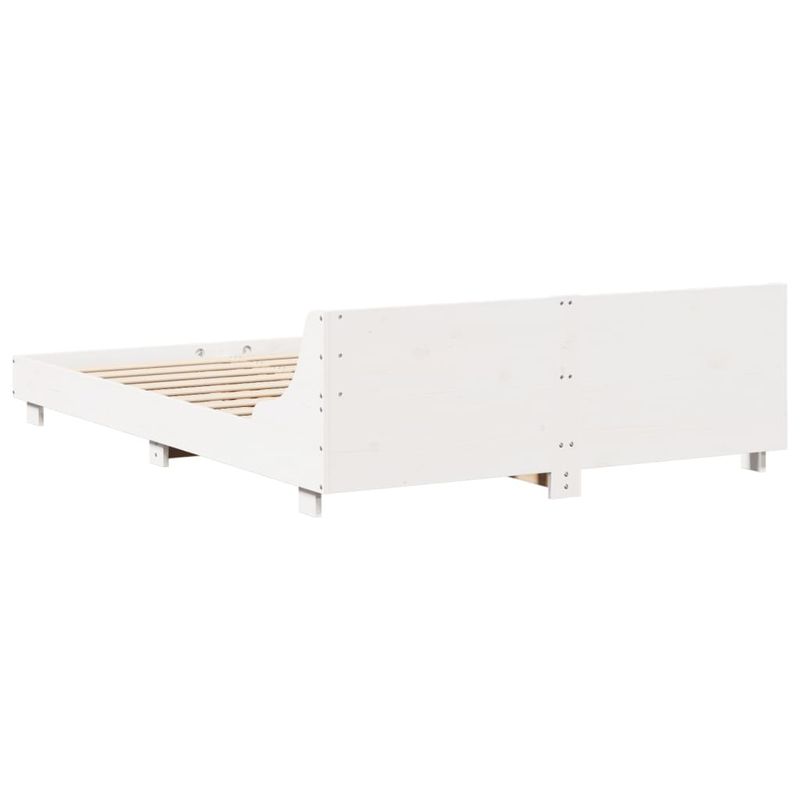 Casa si Gradina - Mobilier - Paturi si accesorii - Paturi - Cadru de pat cu tablie, alb, 150x200 cm lemn masiv pin - Infinity.ro