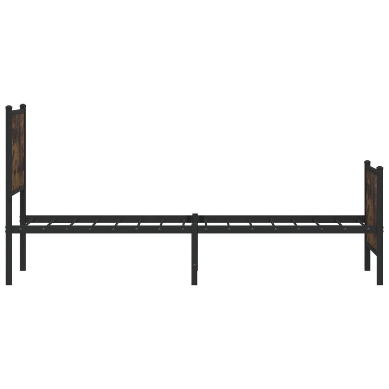 Casa si Gradina - Mobilier - Paturi si accesorii - Paturi - Cadru pat metalic tablie cap/picioare, stejar fumuriu 75x190 cm - Infinity.ro