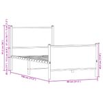 Casa si Gradina - Mobilier - Paturi si accesorii - Paturi - Cadru pat metalic tablie cap/picioare, stejar fumuriu 75x190 cm - Infinity.ro