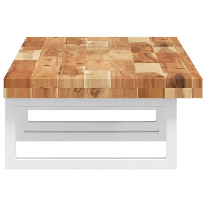 Casa si Gradina - Mobilier - Biblioteci si rafturi - Rafturi - Raft pentru lavoar montat pe perete, otel și lemn masiv acacia, maro închis și alb, mărime 140x40x4 cm, model dreptunghiular - Infinity.ro