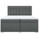 Casa si Gradina - Mobilier - Paturi si accesorii - Paturi - Pat box spring cu saltea, gri inchis, 200x200 cm, textil - Infinity.ro