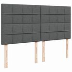 Casa si Gradina - Mobilier - Paturi si accesorii - Paturi - Pat box spring cu saltea, gri inchis, 200x200 cm, textil - Infinity.ro