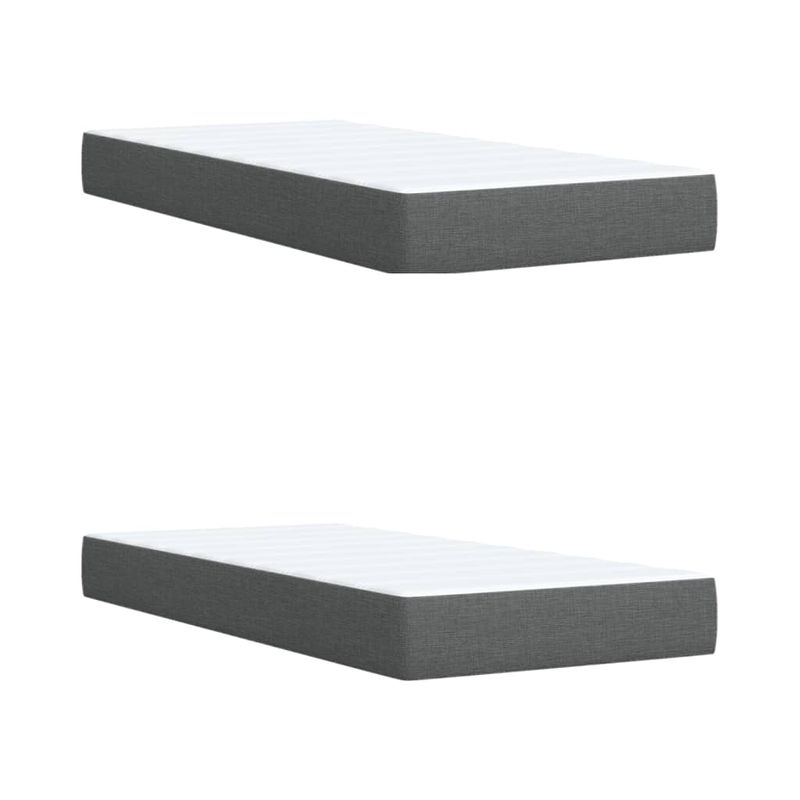 Casa si Gradina - Mobilier - Paturi si accesorii - Paturi - Pat box spring cu saltea, gri inchis, 200x200 cm, textil - Infinity.ro