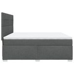 Casa si Gradina - Mobilier - Paturi si accesorii - Paturi - Pat box spring cu saltea, gri inchis, 200x200 cm, textil - Infinity.ro