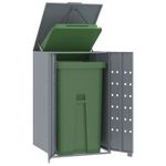 Casa si Gradina - Gradina si terasa - Mobilier exterior - Dulapuri si lazi depozitare exterior - Depozitare cos gunoi cu roti, 1 cos, gri, 69x79x117 cm, otel - Infinity.ro